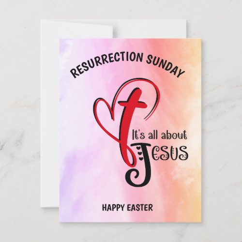 Watercolor ITS ALL ABOUT JESUS Christian Easter Card