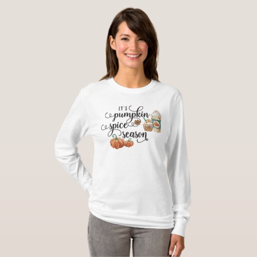 Watercolor Its Pumpkin Spice Season T_Shirt