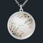 Watercolor Ivory Blue Flowers Necklace<br><div class="desc">Beautiful Watercolor Ivory Blue Flowers Necklace</div>