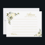 watercolor ivory floral advice card<br><div class="desc">A simple floral design with beautiful greenery & ivory watercolor flowers. Feel free to change the colors and text details.</div>