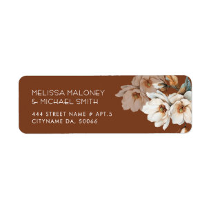 Watercolor Ivory Terracotta Floral Label