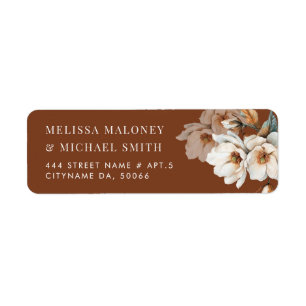 Watercolor Ivory Terracotta Floral Label