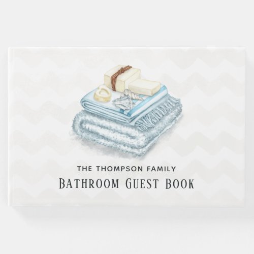 Watercolor Ivory White Soap Bathroom Guest Book