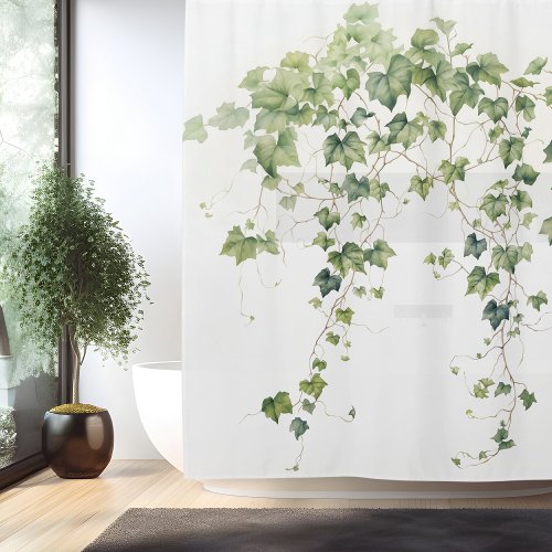 Watercolor Ivy League Elegance Shower Curtain