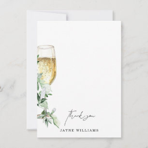 Watercolor Ivy Wine Bridal Shower Thank You  Invitation