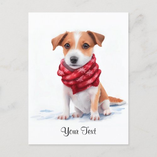 Watercolor Jack Russell Terrier Puppy Dog Postcard