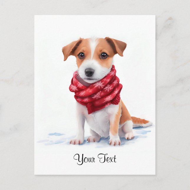 Watercolor Jack Russell Terrier Puppy Dog Postcard (Front)