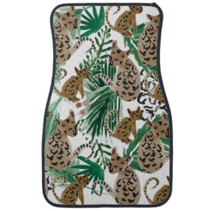 Watercolor Jaguar Illustration Cat Animal Print Car Floor Mat