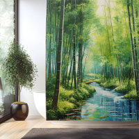 Watercolor Japanese Bamboo Forest