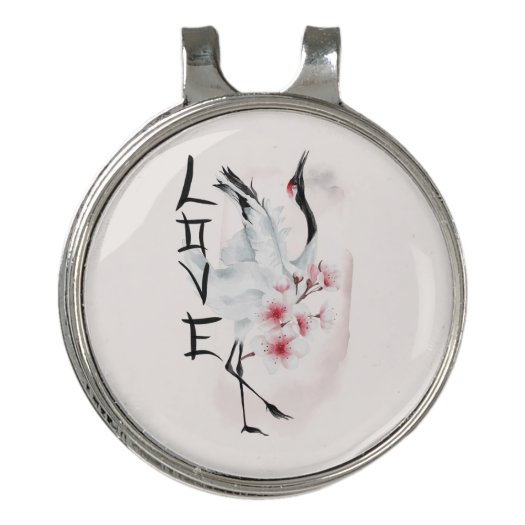 Watercolor Japanese Sakura Blossom Love Crane