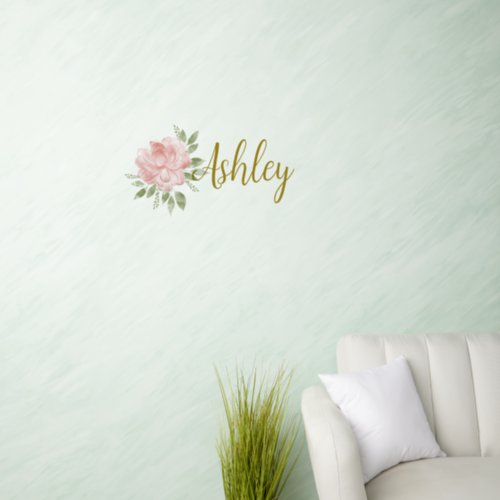 Watercolor Jasmine flower Name Wall Decal