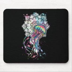Watercolor Jellyfish Chakra Sea Animal Yoga Boho A Mouse Pad