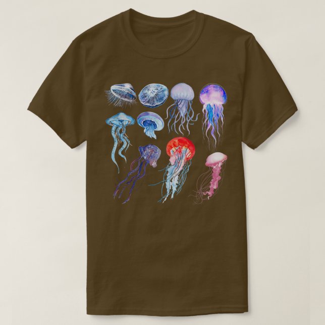 watercolor jellyfish collection T-Shirt (Design Front)