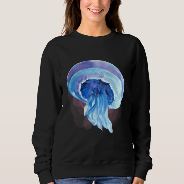 Watercolor Jellyfish Deep Ocean Creatures and Rift Sweatshirt (Front)
