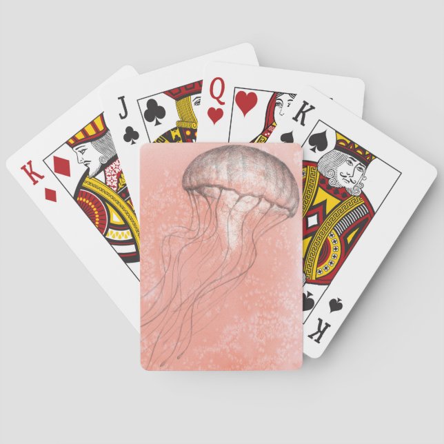 Watercolor Jellyfish Poker Cards (Back)
