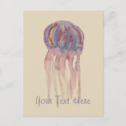 Watercolor Jellyfish Postcard