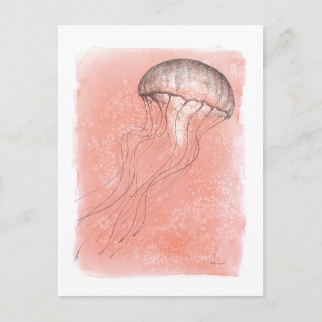Watercolor Jellyfish Postcard (Front)