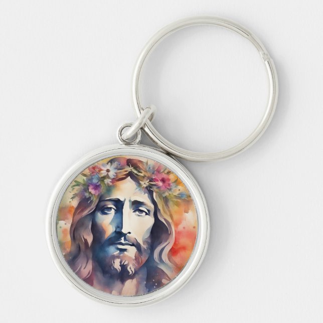 Watercolor Jesus Keychain (Front)
