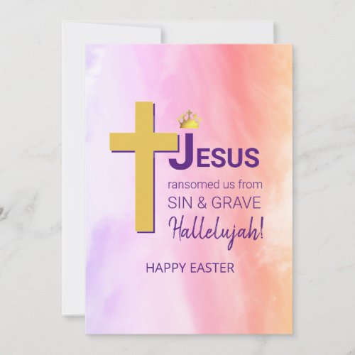 Watercolor JESUS RANSOMED ME Happy Easter Holiday Card