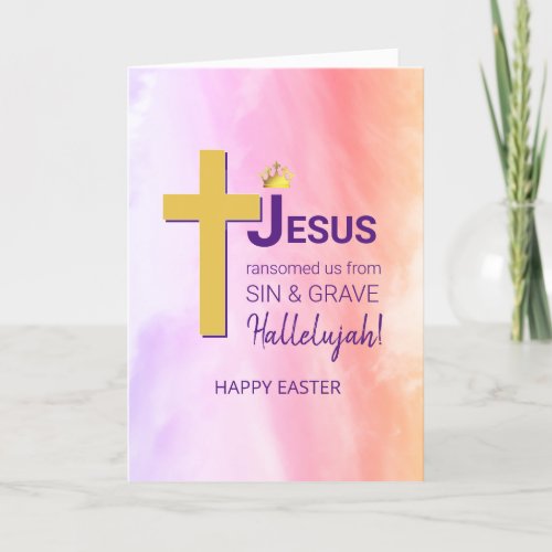 Watercolor JESUS RANSOMED ME Happy Easter Holiday Card