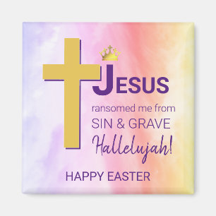 Watercolor JESUS RANSOMED ME Happy Easter Magnet