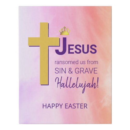 Watercolor JESUS RANSOMED US Christian Easter Faux Canvas Print