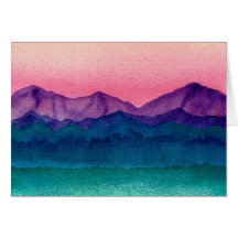 Watercolor Jewel Colored Glowing Landscape