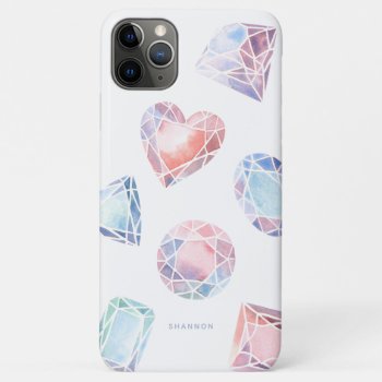 Watercolor Jewels Iphone 11 Pro Max Case by fourwetfeet at Zazzle
