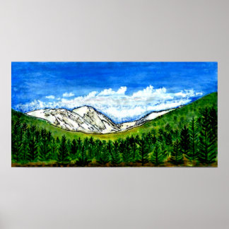 Watercolor jGibney Breckenridge CO 1999art 78x40 P Poster