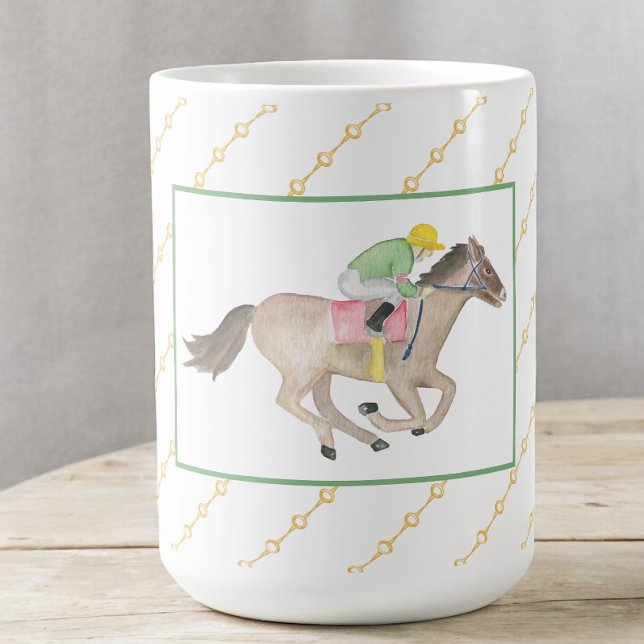 Watercolor Jockey Horse Racing  Coffee Mug (Creator Uploaded)
