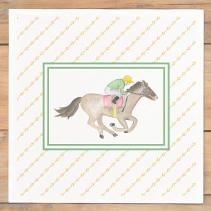 Watercolor Jockey Preakness Party Horse Race Gold  Napkins