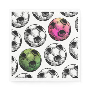 Watercolor Joint Soccer Party Napkins