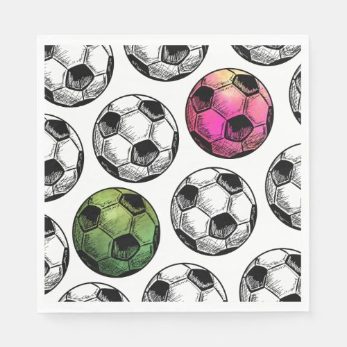 Watercolor Joint Soccer Party Napkins