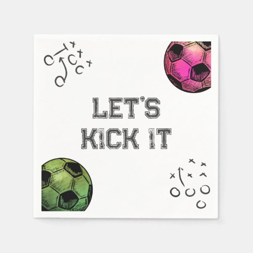 Watercolor Joint Soccer Party Napkins