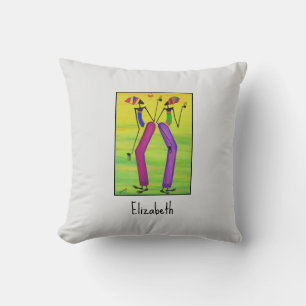 Watercolor, Joy and Happiness Throw Pillow