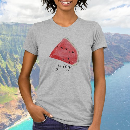 Watercolor Juicy Watermelon Wedge T_Shirt