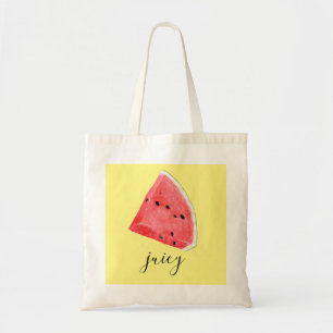 Watercolor Juicy Watermelon Wedge Tote Bag