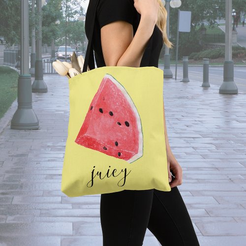 Watercolor Juicy Watermelon Wedge  Tote Bag