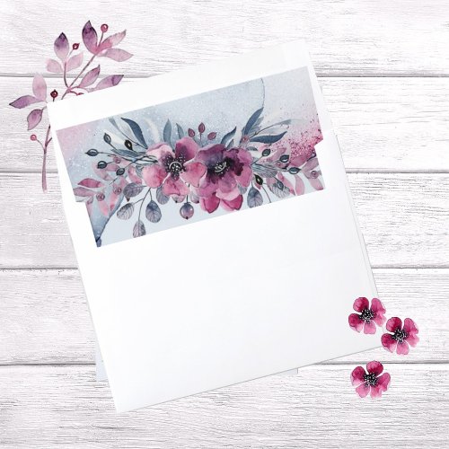 Watercolor Julia Floral Wedding Envelope Liner