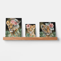 Watercolor Jungle Animals Floral Art