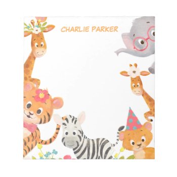 Watercolor Jungle Animals  Notepad by gogaonzazzle at Zazzle