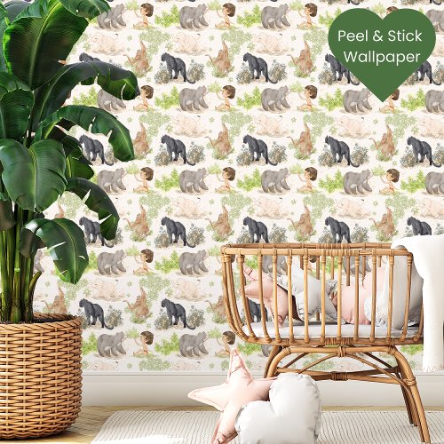 Watercolor Jungle Animals Peel  Stick  Wallpaper
