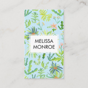 Watercolor Jungle Botanical Floral Nature Elegant Business Card