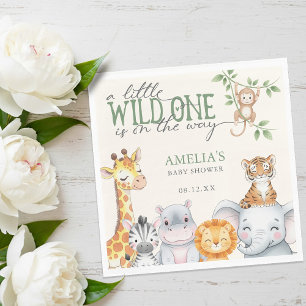 Watercolor Jungle Safari Animals Baby Shower  Napkins