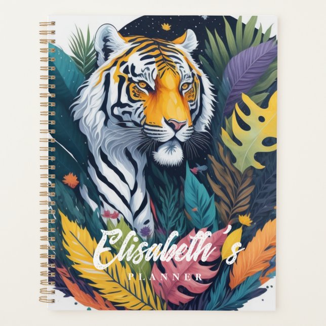 Watercolor Jungle Tiger  Planner (Front)