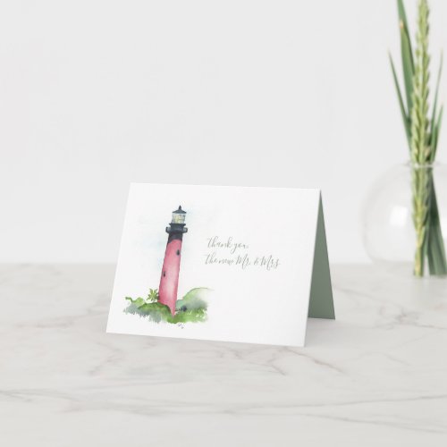 Watercolor Jupiter Lighthouse Thank You Stationery Note Card