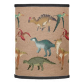 Watercolor Jurassic on paper kraft cute boys Lamp Shade (Left)