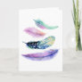 Watercolor Just Because Boho Feathers Card