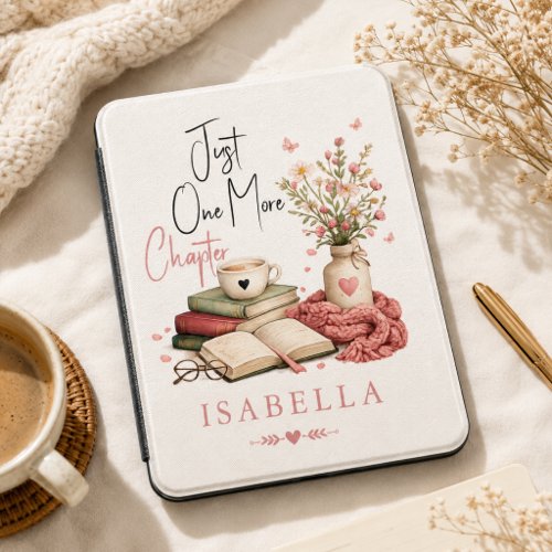 Watercolor Just One More Chapter Floral Reader  Kindle Cover