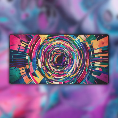 Watercolor Kaleidoscopic Abstract Desk Mat